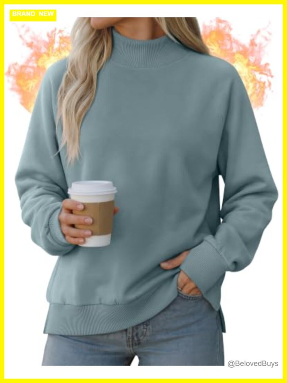 Womens Oversized Fleece Mock Neck Sweatshirt Raglan Pullover